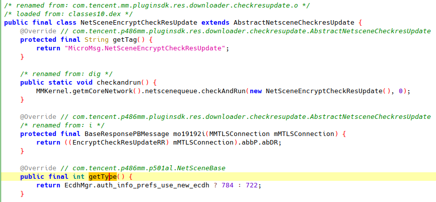 Should We Chat? Privacy in the WeChat Ecosystem 2 Screenshot of the structure of a real API class.